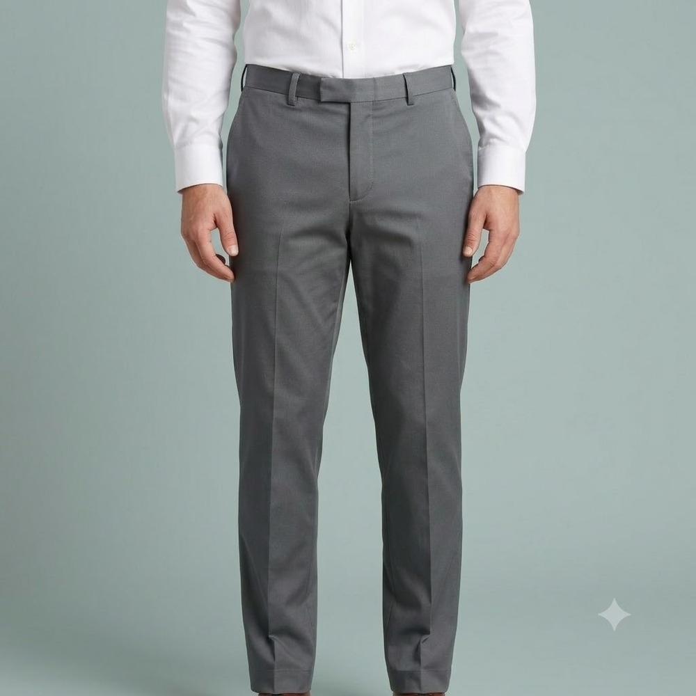 Nordstrom Men's Shop Slim Fit Pants 34x30 Gray‎ Non-Iron Stretch Chinos